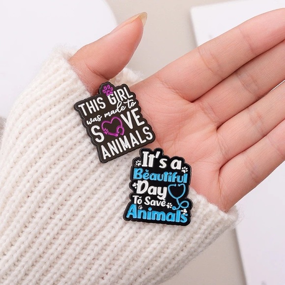 1 LEFT‼️ Beautiful Day to Save Animals Brooch Veterinary Med Dog Cat Doctor Gift - Picture 3 of 7